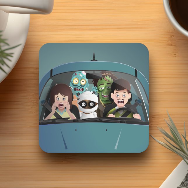 Porta-copo De Papel Quadrado Férias Familiares Engraçadas Pesadelos (Criador carregado)