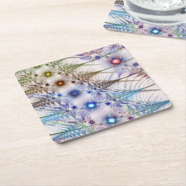 Porta-copo De Papel Quadrado Ferns'N Flowers Abstrato (Inclinado)