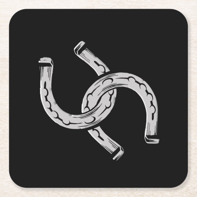 Porta-copo De Papel Quadrado Ferradura (Frente)