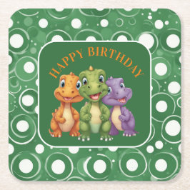 Porta-copo De Papel Quadrado Festa Adorável do Dinossauro do Bebê