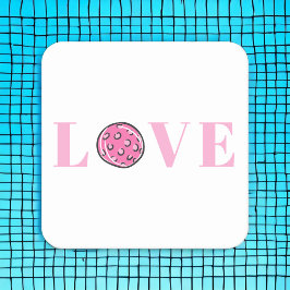 Porta-copo De Papel Quadrado Festa de Amor de Pickleball Rosa Chique