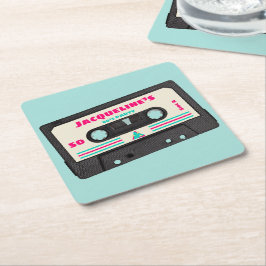 Porta-copo De Papel Quadrado Festa de aniversário 50ª de Combinação de Música d