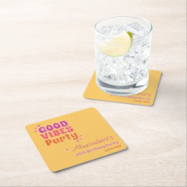 Porta-copo De Papel Quadrado Festa de aniversário de 30 anos de Verão de Boas V