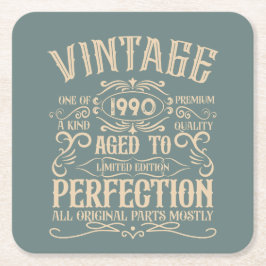 Porta-copo De Papel Quadrado Festa de aniversário de 35ª safra personalizada