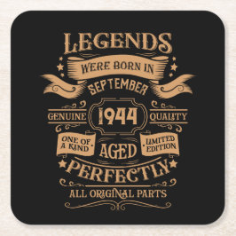 Porta-copo De Papel Quadrado Festa de aniversário de 80 de oitava safra persona