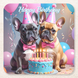 Porta-copo De Papel Quadrado Festa de aniversário de Bulls Francês