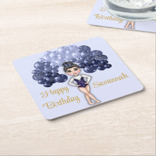 Porta-copo De Papel Quadrado Festa de aniversário de ginástica com Arco Balão A