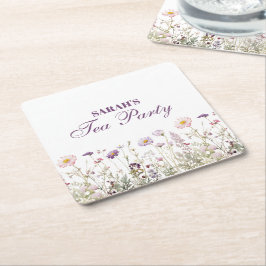 Porta-copo De Papel Quadrado Festa de aniversário do Jardim Regência