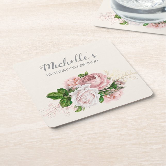 Porta-copo De Papel Quadrado Festa de aniversário Invertida Elegante (Inclinado)