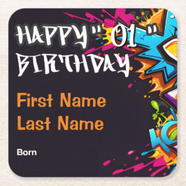 Porta-copo De Papel Quadrado Festa de aniversário Personalizada, Anúncio