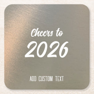 Porta-copo De Papel Quadrado Festa de Ano Novo 2026 Moderna Personalizada em Me