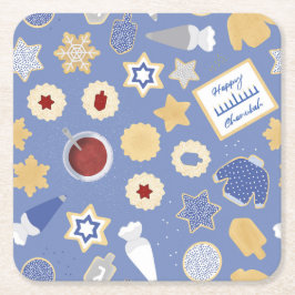 Porta-copo De Papel Quadrado Festa de biscoito Chanukah