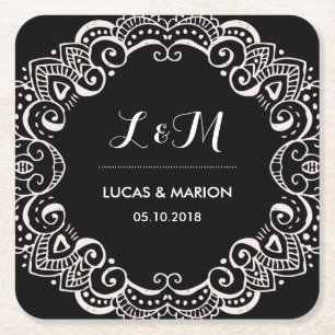 Porta-copo De Papel Quadrado Festa de casamento de Ornamento de Arte Floral Rus