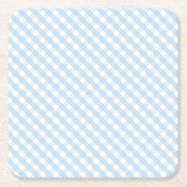 Porta-copo De Papel Quadrado festa de chá de despedida de bebê do Blue Gingham