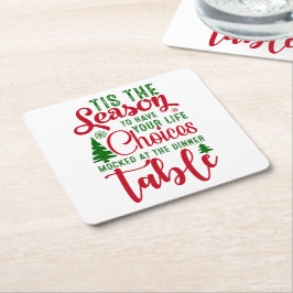 Porta-copo De Papel Quadrado Festa de design de Natal