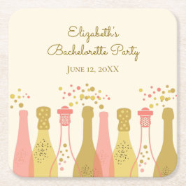 Porta-copo De Papel Quadrado Festa de Despedida de Solteira Champagne com Estil
