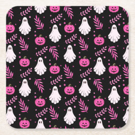 Porta-copo De Papel Quadrado Festa de Dia das Bruxas Branca, Cor-de-Rosa, Cor-d