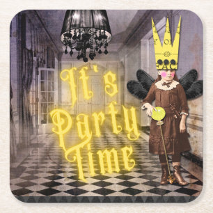 Porta-copo De Papel Quadrado Festa de fantasia de Halloween, Gótico Vintage