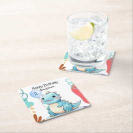 Porta-copo De Papel Quadrado Festa de Feliz aniversário do Moço Selvagem do Din