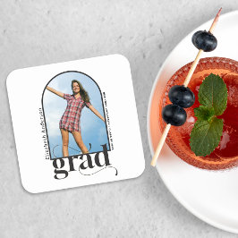 Porta-copo De Papel Quadrado Festa de formatura de Fotografias do Arco Preto do