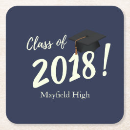 Porta-copo De Papel Quadrado Festa de formatura Marinho azul náutica