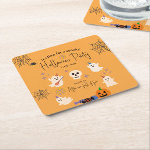 Porta-copo De Papel Quadrado Festa de Halloween da Família do Escritório de Fan