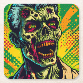 Porta-copo De Papel Quadrado Festa de Halloween de Zumbi Assustador