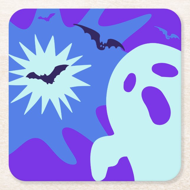 Porta-copo De Papel Quadrado Festa de Halloween Spooktacular Retroativa (Frente)