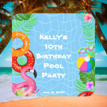 Festa de Natação na Piscina Divertida de Aniversár
