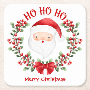 Porta-copo De Papel Quadrado Festa de Natal