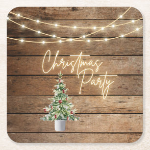 Porta-copo De Papel Quadrado Festa de Natal na Casa de Campo