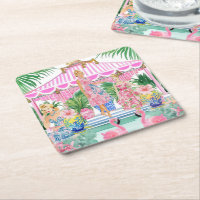 Festa de Piscina da Praia da Pré-ppy Retro Palm