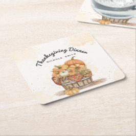 Porta-copo De Papel Quadrado Festa Jante de Ação de Graças