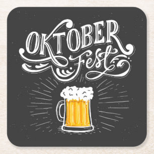 Porta-copo De Papel Quadrado Festival popular bávaro da cerveja de Oktoberfest