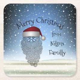 Porta-copo De Papel Quadrado Festivo Fritual de Natal Engraçado Pai Natal