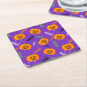 Porta-copo De Papel Quadrado Festivo Jack-O'-Lanternas Portas copos Quadradas P