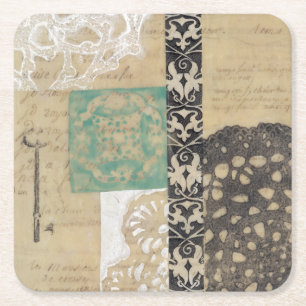Porta-copo De Papel Quadrado Filigre e Chave II