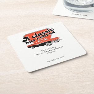 Porta-copo De Papel Quadrado Fim de Linha para o Carro Vermelho Clássico Aposen