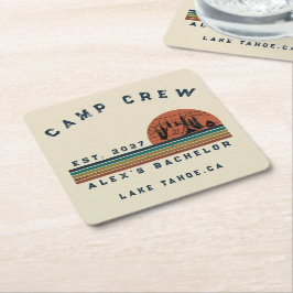 Porta-copo De Papel Quadrado Fim de Semana de Camping Personalizado Despedida d