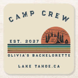 Porta-copo De Papel Quadrado Fim de Semana de Camping Personalizado para Desped