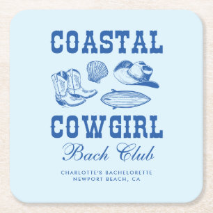 Porta-copo De Papel Quadrado Fim de Semana de Despedida de Solteira Cowgirl Cos