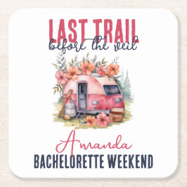 Porta-copo De Papel Quadrado Fim de Semana de Despedida de Solteira Glamping La