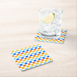 Porta-copo De Papel Quadrado Fire and ice checkerboard pattern