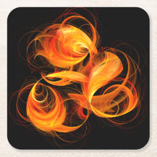 Porta-copo De Papel Quadrado Fireball Abstrato Art