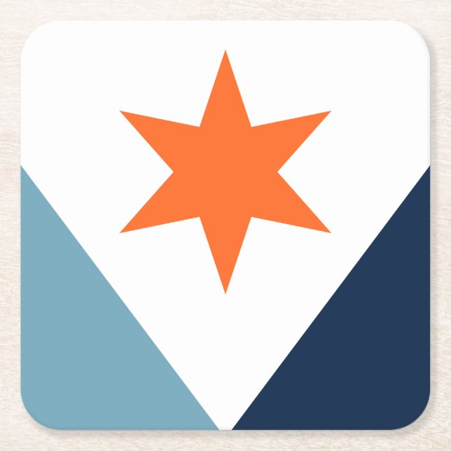 Porta-copo De Papel Quadrado Flag of Syracuse, New York (Frente)