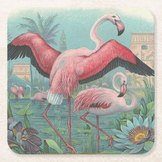Porta-copo De Papel Quadrado Flamingo
