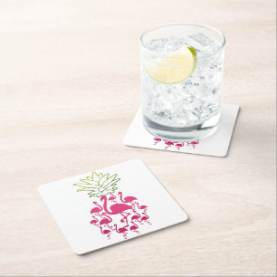 Porta-copo De Papel Quadrado Flamingo Stone Coaster  Amante de Pedra Coaster