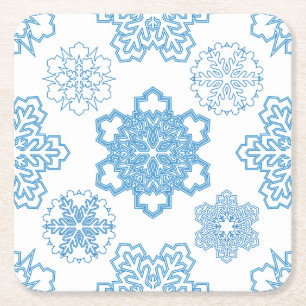 Porta-copo De Papel Quadrado Floco de neve