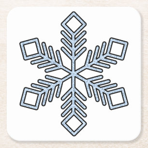 Porta-copo De Papel Quadrado Floco de Neve Brilhante - Galhos Azul Bebê
