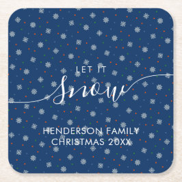 Porta-copo De Papel Quadrado Flocos de neve de inverno elegantes